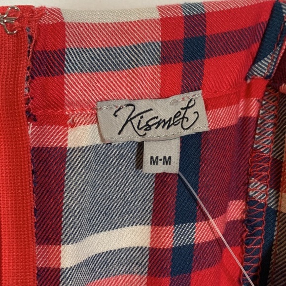 Kismet Red, Blue & White Plaid Mini Dress NWT - Picture 4 of 10